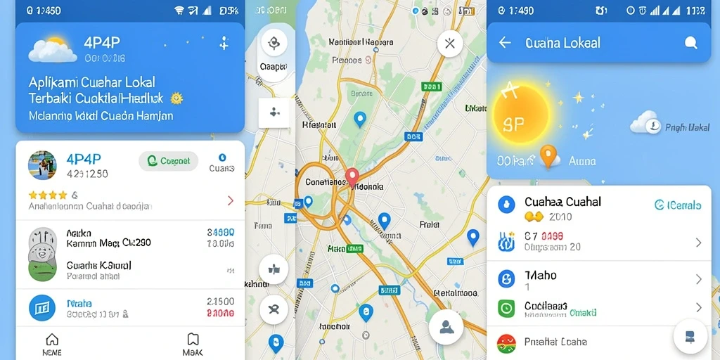 Tampilan antarmuka aplikasi 4P4P yang menampilkan informasi cuaca lokal secara real-time.