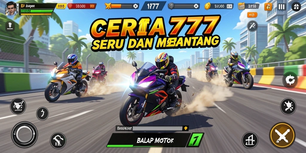 Tampilan utama CERIA777 dengan berbagai pilihan motor balap.