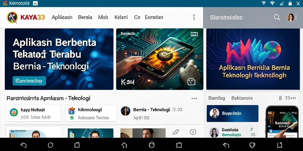 Tampilan utama aplikasi KAYA33 yang modern dan informatif.