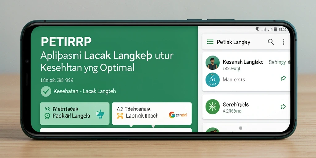 Antarmuka aplikasi PETIRRP dengan fitur Lacak Langkah yang sederhana.